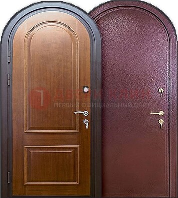 Железная арочная дверь с МДФ внутри ДА-14 в Тамбове