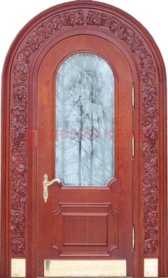 Толстая металлическая арочная дверь со стеклом ДА-20 в Орле