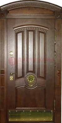 Хорошая стальная арочная дверь с декоративным элементом ДА-23 в Орле