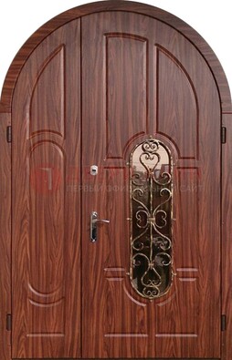 Арочная двухстворчатая стальная дверь Винорит ДА-54 в Тамбове