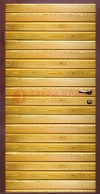 Железная дверь цвета сосна с евровагонкой ДЕ-6 в Тамбове