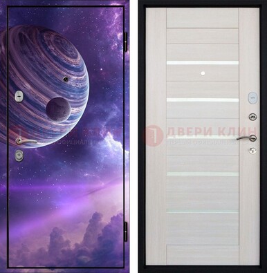 Стальная дверь с фотопечатью планеты ДФ-19 в Пензе