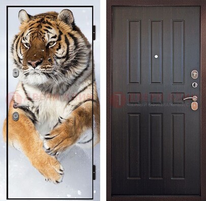 Металлическая дверь с фотопечатью тигра ДФ-1 в Тамбове