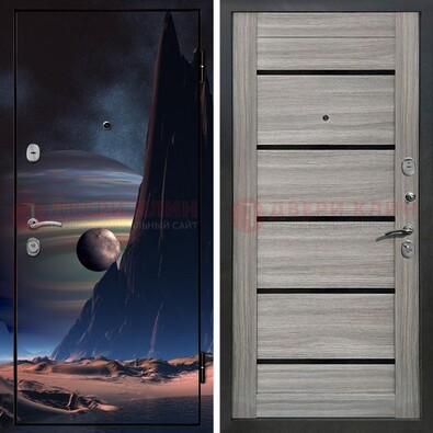 Стальная дверь с фотопечатью космоса ДФ-49 в Тамбове