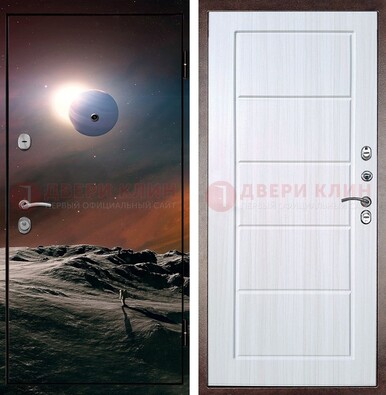 Стальная дверь с фотопечатью планет ДФ-8 в Тамбове
