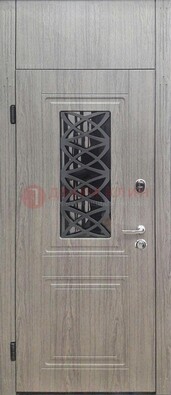 Металлическая дверь Винорит стекло и ковка с фрамугой ДФГ-33 в Тамбове