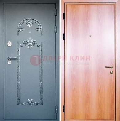 Железная дверь с ковкой ламинат внутри ДК-11 в квартиру в Тамбове