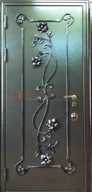 Железная дверь с ковкой с порошковым напылением ДК-15 в дом в Тамбове