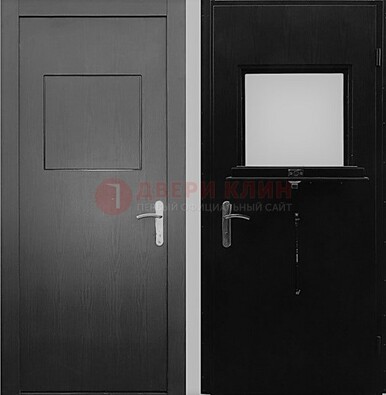 Черная стальная дверь в кассу ламинат внутри ДКС-3 в Тамбове