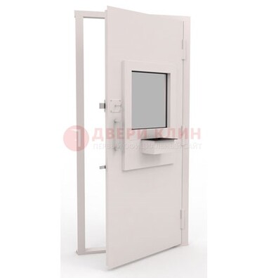 Белая металлическая дверь в кассу с нитроэмалью ДКС-4 в Тамбове
