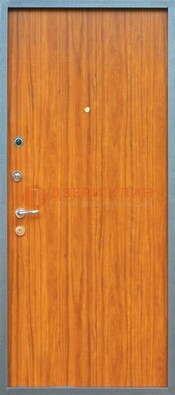 Коричневая металлическая дверь с ламинатом ДЛ-12 в Тамбове