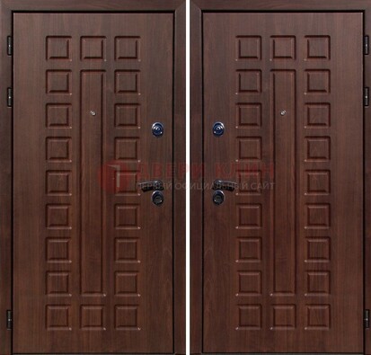 Коричневая железная дверь с МДФ снаружи ДМ-113 в Тамбове