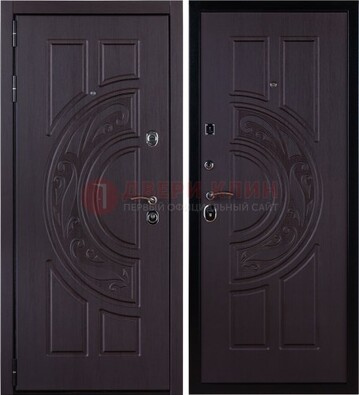 Коттеджная темная стальная дверь с МДФ ДМ-134 в Тамбове