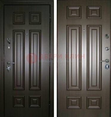 Темная металлическая дверь с МДФ ДМ-136 в квартиру в Тамбове