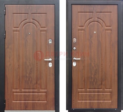 Коричневая железная дверь с МДФ ДМ-137 в Тамбове