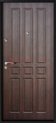 Темная железная дверь с МДФ ДМ-141 в панельный дом в Тамбове