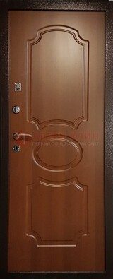 Коричневая металлическая дверь с МДФ ДМ-177 в Тамбове
