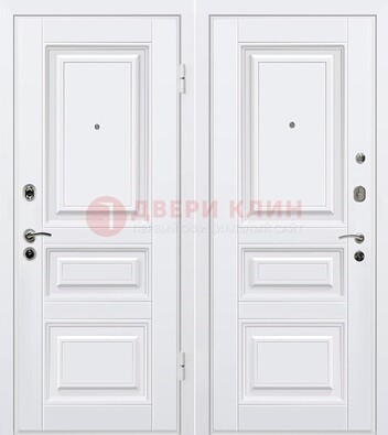 Белая металлическая дверь с МДФ ДМ-179 в Тамбове
