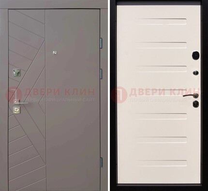 Коричневая стальная филенчатая дверь с МДФ ДМ-199 в Тамбове