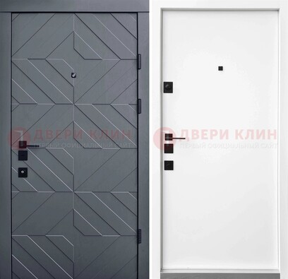 Темная уличная дверь с филенчатой МДФ внутри ДМ-205 в Тамбове