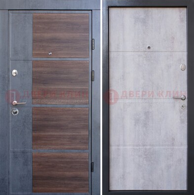 Темная железная филенчатая дверь с терморазрывом и МДФ ДМ-211 в Тамбове