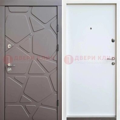 Серая входная дверь с филенчатой МДФ ДМ-216 в Тамбове