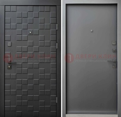 Темная стальная филенчатая дверь с МДФ ДМ-221 в Тамбове