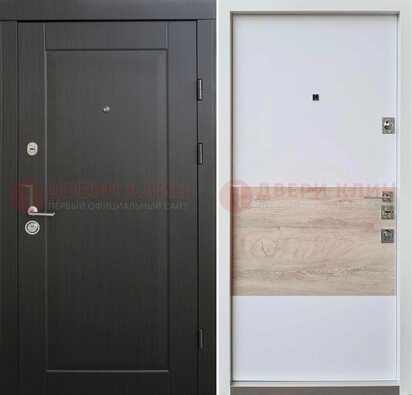 Черная металлическая дверь с белой МДФ внутри ДМ-230 в Тамбове