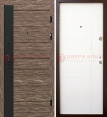 Темная металлическая филенчатая дверь c МДФ Беленый дуб ДМ-239 в Тамбове