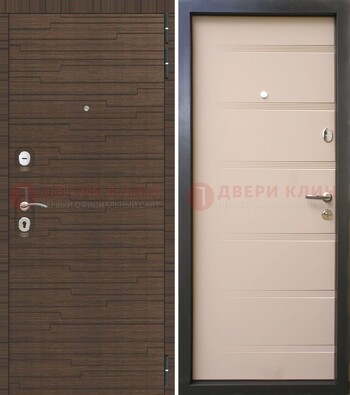 Коричневая  железная дверь c фрезерованной МДФ ДМ-248 в Тамбове