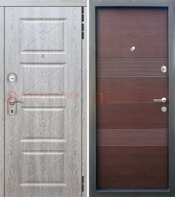 Филенчатая входная дверь c МДФ Беленый дуб ДМ-252 в Тамбове