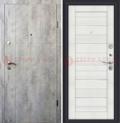 Входная дверь Серая железная МДФ с белой внутренней стороной ДМ-264 в Тамбове