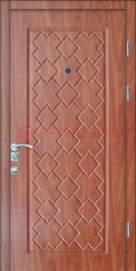 Коричневая металлическая дверь с МДФ-28 в Тамбове