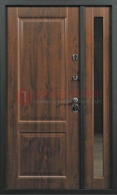 Темная железная дверь с панелью МДФ с зеркалом ДМ-338 в Тамбове