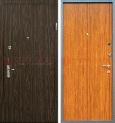 Коричневая одностворчатая стальная дверь с МДФ ДМ-341 в Тамбове
