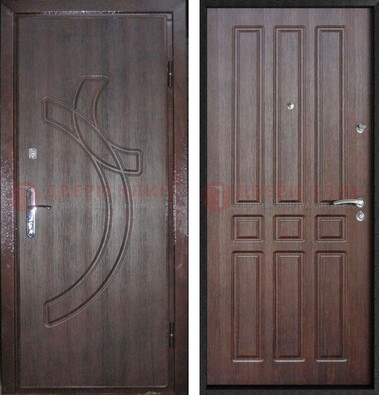 Коричневая железная дверь с МДФ и узором ДМ-345 в Тамбове