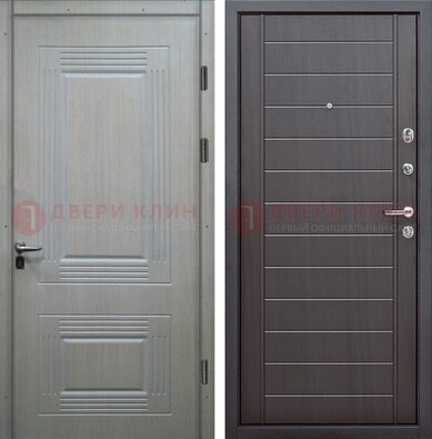 Светлая металлическая дверь с МДФ в квартиру ДМ-355 в Тамбове