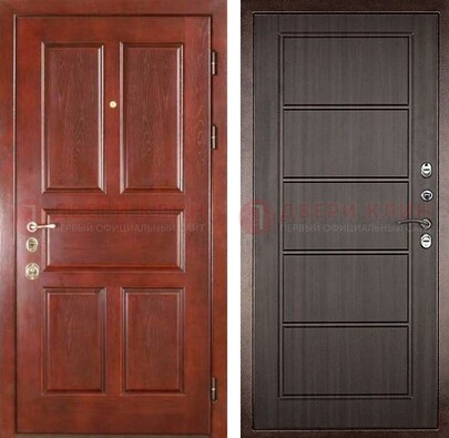 Красная металлическая дверь с МДФ в квартиру ДМ-387 в Тамбове
