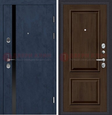 Синяя входная дверь МДФ с обеих сторон ДМ-473 в Тамбове