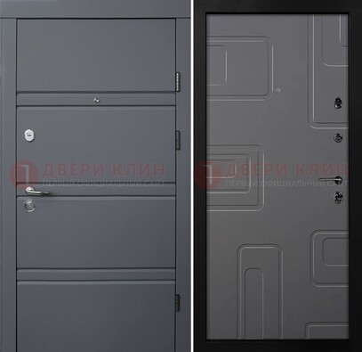 Серая металлическая дверь с МДФ в квартиру ДМ-485 в Тамбове