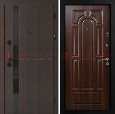Темная входная дверь с МДФ панелями в квартиру ДМ-499 в Тамбове