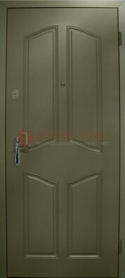 Зеленая стальная дверь с МДФ ДМ-49 в дом в Тамбове