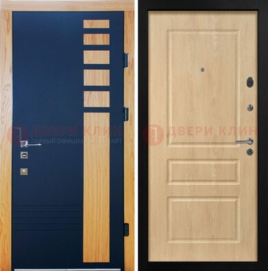 Двухцветная железная дверь с МДФ в квартиру ДМ-511 в Тамбове