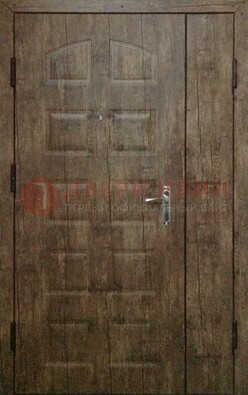 Коричневая тамбурная двухстворчатая дверь с МДФ ДМ-539 в Тамбове