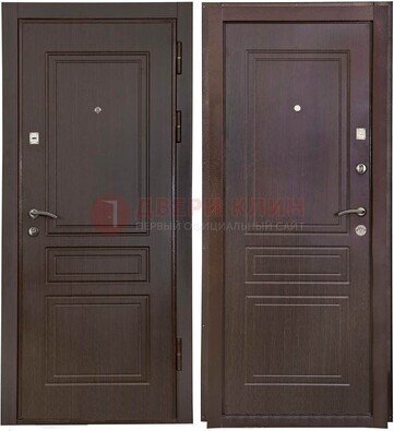 Антивандальная коричневая железная дверь с МДФ ДМ-61 в Тамбове