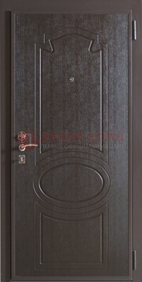 Темная металлическая дверь с МДФ ДМ-88 для частного дома в Тамбове