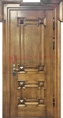 Филенчатая железная дверь с массивом дуба ДМД-56 в Тамбове