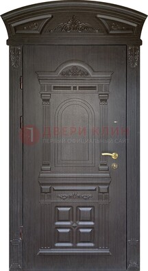 Темная уличная дверь с массивом дуба с узором ДМД-58 в Вологде