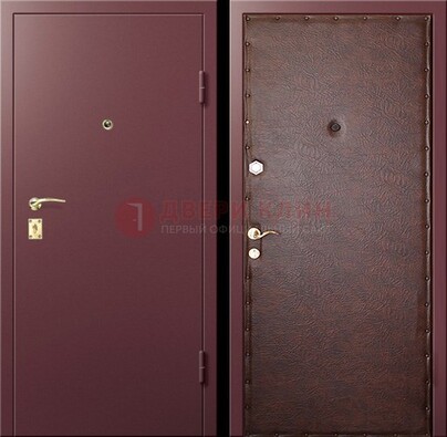 Бордовая железная дверь с нитроэмалью ДН-1 в Тамбове