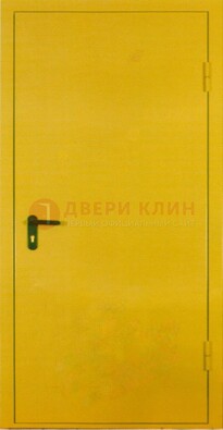 Желтая железная дверь с нитроэмалью ДН-5 в Ликино-Дулево